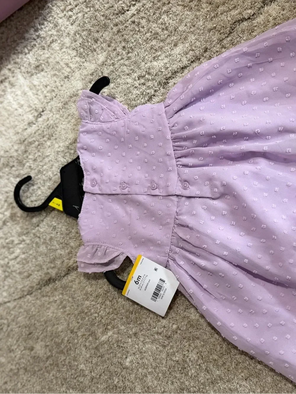Carter's Swiss Dot Lavender Purple Dress Size 6 Months NWT